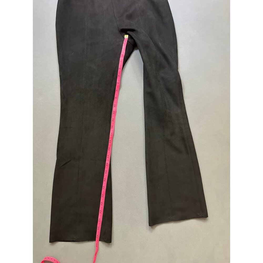 Ann Mashburn Faye Seamed Pants Black Vegan Suede Small - Picture 8 of 9